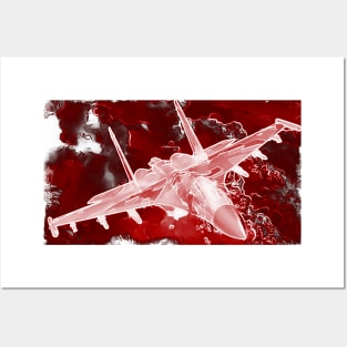 Aviation Fighter Jet Xray red Posters and Art